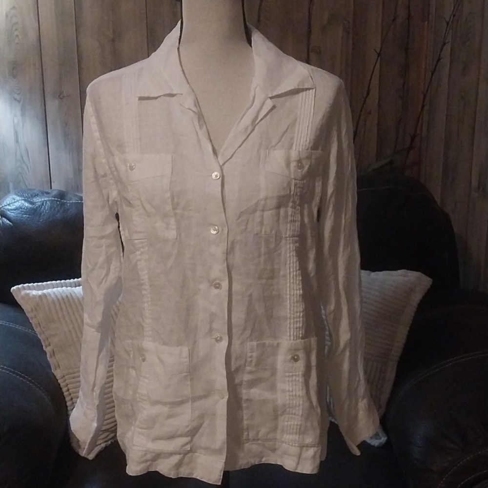 Tommy Bahama Linen Shirt Size S Resort Preppy Beachy Vacay Coastal